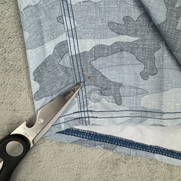 Pelagic High Performance Board Shorts Cargo Pocket Blue Camo Stretch Swim Trunks - Picture 7 of 11